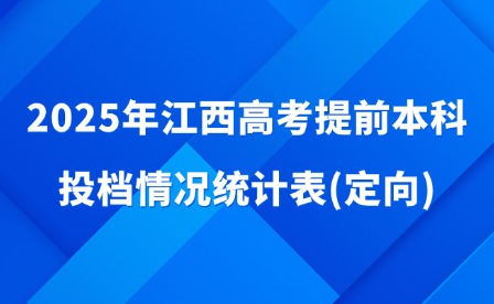 2025年江西高考提前本科投檔情況統計表(定向)